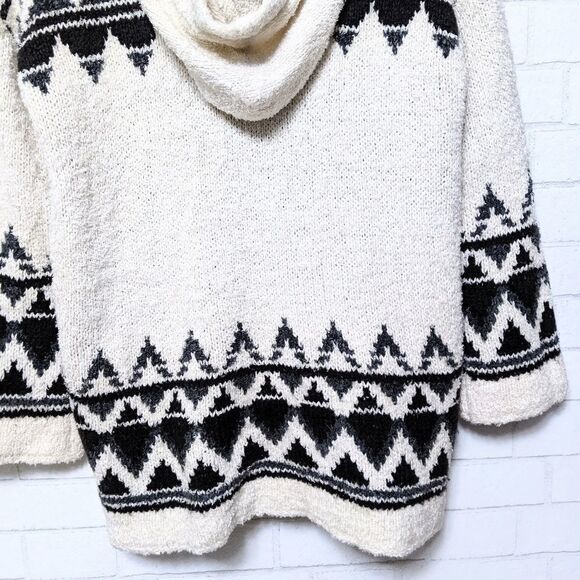 BDG Southwest Fuzzy Long Zip Hood Sweater S - Picture 9 of 10